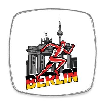 Berliner Sprintläufer - Viereckiger Kühlschrankmagnet - Weiß - Vorne