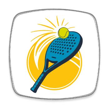 Padel Tennis Powerball Design - Square fridge magnet - white - Front