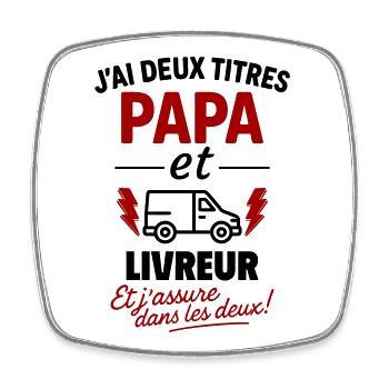 Vater und Lieferant Weihnachts-Vatertagsgeschenk-Idee - Viereckiger Kühlschrankmagnet - Weiß - Vorne