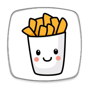Kawaii fries - Square fridge magnet - white - Front