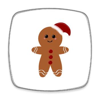 Pain d’épice Noël  - Magnet carré - blanc - Devant