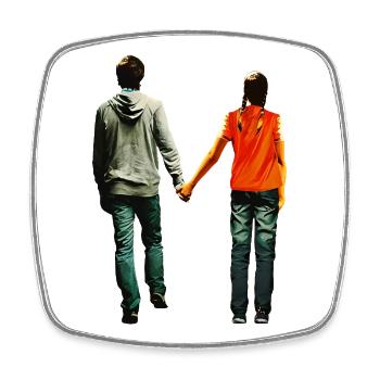 Love - Graphique You Complete Me - Magnet carré - blanc - Devant