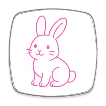 Neon Rabbit - Viereckiger Kühlschrankmagnet - Weiß - Vorne
