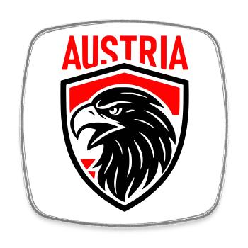 Österreich Adler Wappen AUSTRIA - Viereckiger Kühlschrankmagnet - Weiß - Vorne