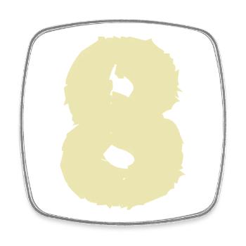 Number eight - Square fridge magnet - white - Front