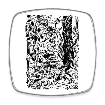 VERZAUBERTER WALD - Viereckiger Kühlschrankmagnet - Weiß - Vorne