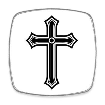Cross Christian Symbol - Square fridge magnet - white - Front