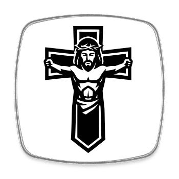 Jesus Kreuz Symbol Christlich - Viereckiger Kühlschrankmagnet - Weiß - Vorne