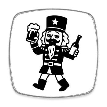 glühwein alkohol weihnachtszeit nussknacker - Viereckiger Kühlschrankmagnet - Weiß - Vorne