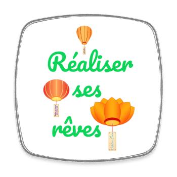 Réaliser ses rêves - Magnet carré - blanc - Devant