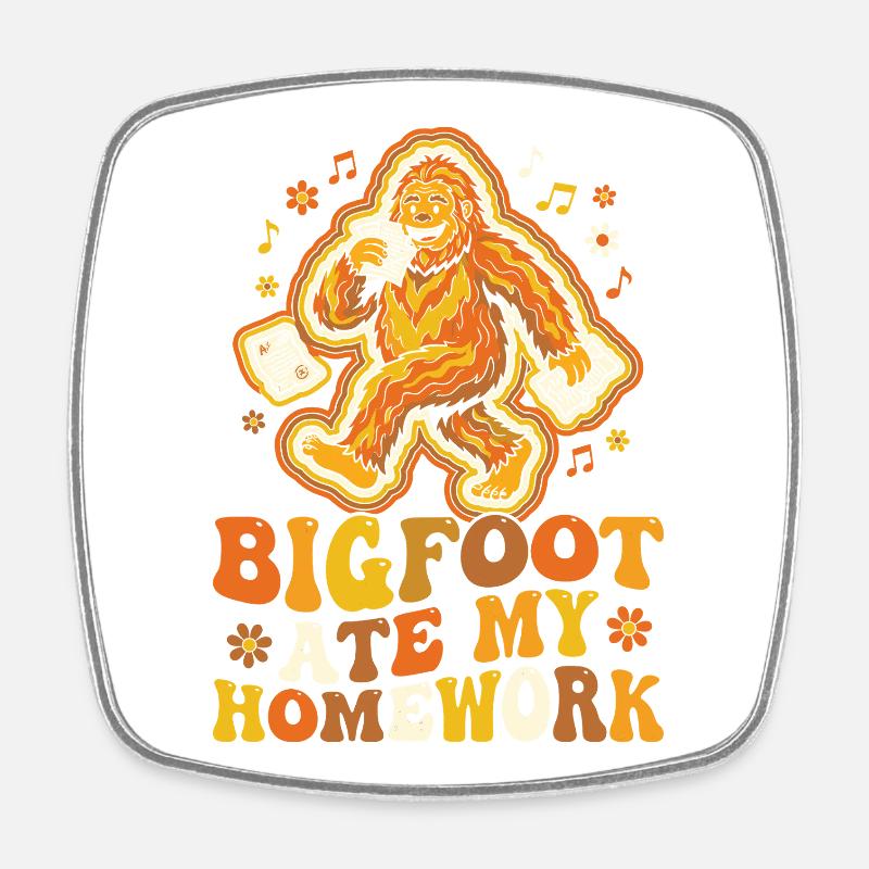 Bigfoot a mangé mes devoirs : École de mèmes - Magnet carré - blanc