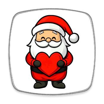 Santa Claus with a heart - Square fridge magnet - white - Front