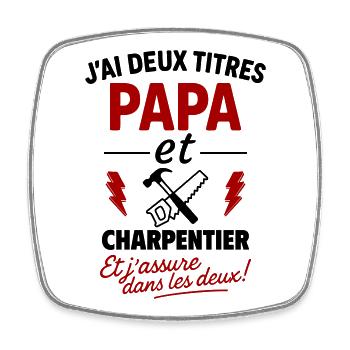 Papa Carpenter Geschenkidee Vatertagsweihnachten - Viereckiger Kühlschrankmagnet - Weiß - Vorne