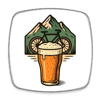 Beer Mountain Bike Summit - Magnet carré - blanc - Devant