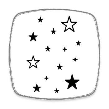 Sternenstreu Muster Design - Viereckiger Kühlschrankmagnet - Weiß - Vorne