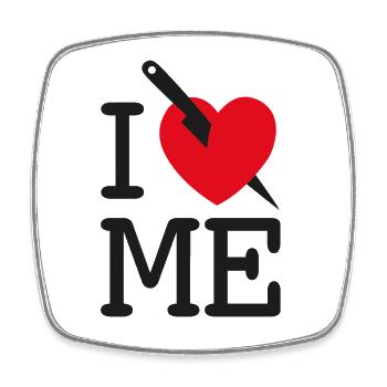 I LOVE ME - I HATE ME! - Square fridge magnet - white - Front