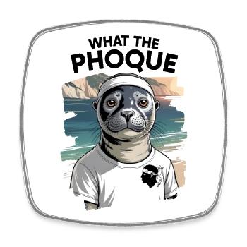 Corsican Humor Gift What the Seal Island Souvenir - Square fridge magnet - white - Front