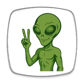 Alien Extraterrestrial Peace Peace - Square fridge magnet - white - Front