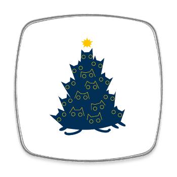 Cadeau du sapin de Noël Chats Chats de Noël - Magnet carré - blanc - Devant