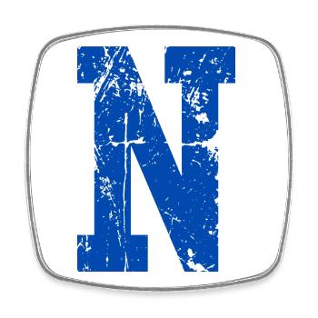 Retro Letter n Sport - Viereckiger Kühlschrankmagnet - Weiß - Vorne