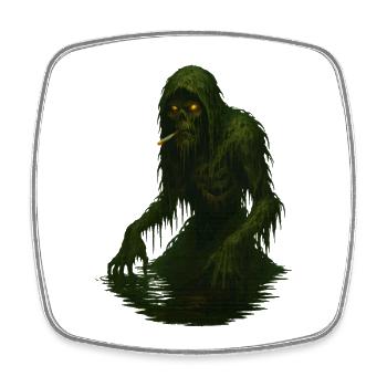 Swamp Monster - Viereckiger Kühlschrankmagnet - Weiß - Vorne