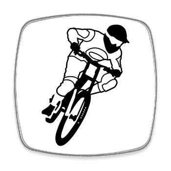 Biker - Viereckiger Kühlschrankmagnet - Weiß - Vorne