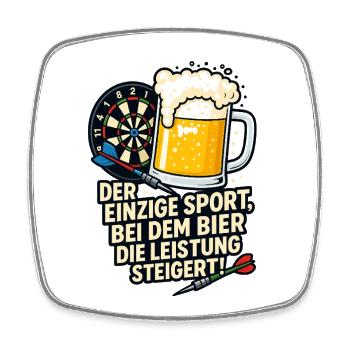 Sport de fléchettes - Magnet carré - blanc - Devant