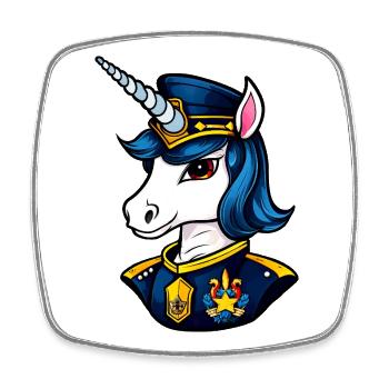 Unicorn Policeman - Square fridge magnet - white - Front