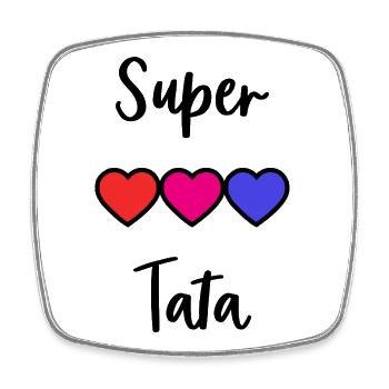 TATA. TANTE. PATIN. MAMA. WERDENDE MUTTER. RELATIV - Viereckiger Kühlschrankmagnet - Weiß - Vorne