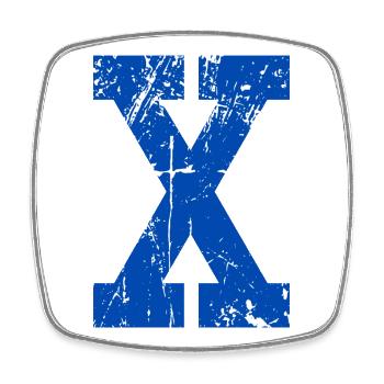 Letter X Retro Sport - Viereckiger Kühlschrankmagnet - Weiß - Vorne