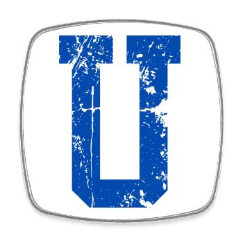 Letter u Retro Sport - Viereckiger Kühlschrankmagnet - Weiß - Vorne