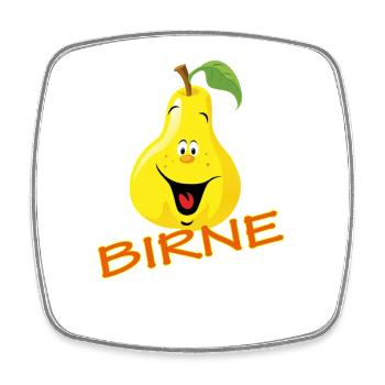 Pear - Square fridge magnet - white - Front