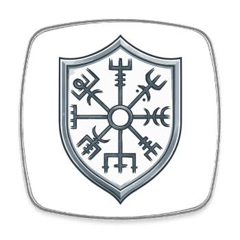 Vegvisir Schild Symbolik - Viereckiger Kühlschrankmagnet - Weiß - Vorne