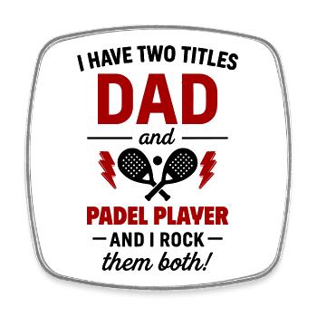 Papa Padelspieler Geschenk Weihnachten Vatertag - Viereckiger Kühlschrankmagnet - Weiß - Vorne