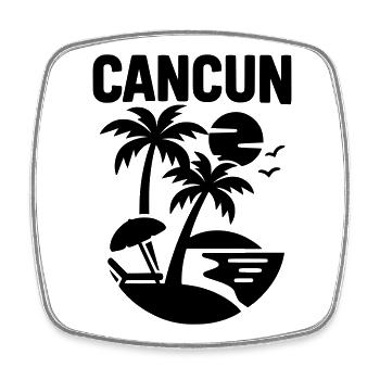 cancun silhouette - Viereckiger Kühlschrankmagnet - Weiß - Vorne