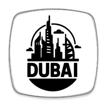 Dubai Silhouette - Magnet carré - blanc - Devant