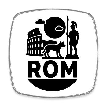 Rome Silhouette Landmark - Square fridge magnet - white - Front