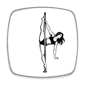 Danseuse au poteau Don acrobatique élégant - Magnet carré - blanc - Devant
