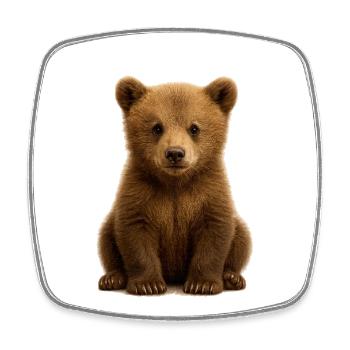 Babybär im weichen braunen Fell - Viereckiger Kühlschrankmagnet - Weiß - Vorne