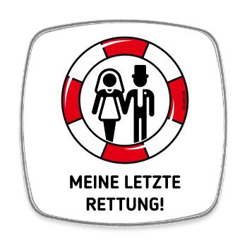 Mon dernier recours ! (Mariage des jeunes mariés / POS3C) - Magnet carré - blanc - Devant