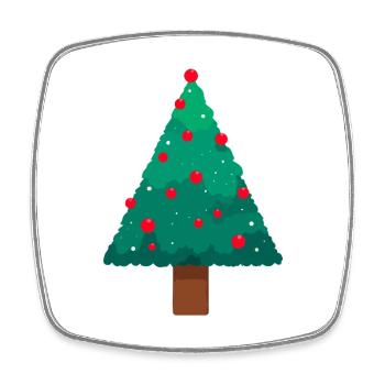 Weihnachtsbaum - Viereckiger Kühlschrankmagnet - Weiß - Vorne