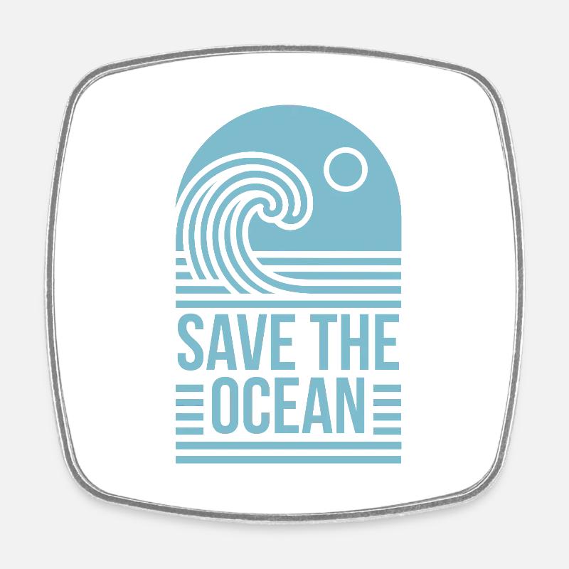 Citations d’activiste pour sauver l’océan sur l’esthétique rétro - Magnet carré - blanc