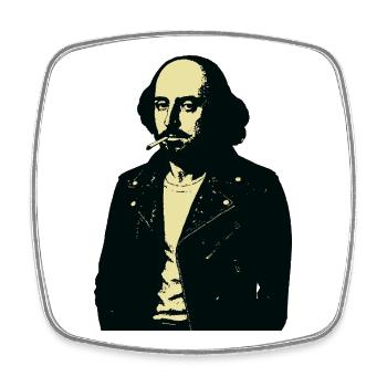 William Shakespeare Mitternachtsrebellenporträt - Viereckiger Kühlschrankmagnet - Weiß - Vorne