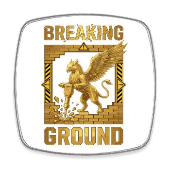 Breaking Ground Greif - Viereckiger Kühlschrankmagnet - Weiß - Vorne