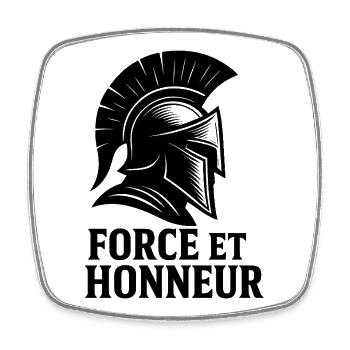 Strength & Honor – Spartanischer Stil - Viereckiger Kühlschrankmagnet - Weiß - Vorne
