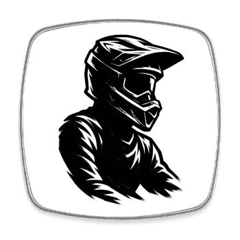 Œuvres de Motcross pour votre tenue - Magnet carré - blanc - Devant