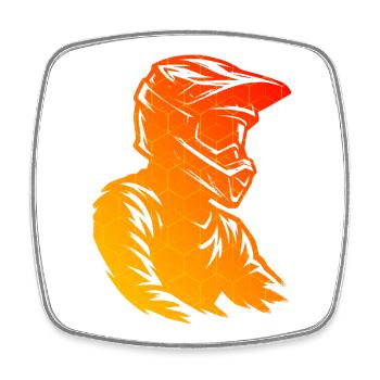 Simple Motocross Idee für Motocross - Viereckiger Kühlschrankmagnet - Weiß - Vorne
