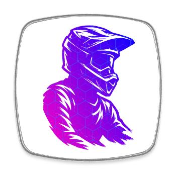 Klare Motocross Botschaft - Viereckiger Kühlschrankmagnet - Weiß - Vorne