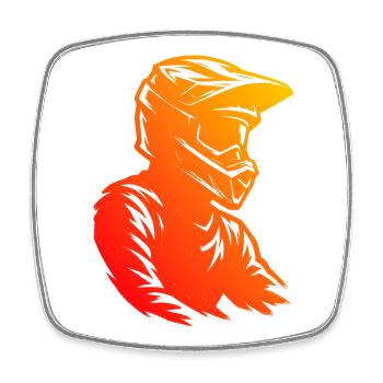 Modern motocross artwork - Square fridge magnet - white - Front