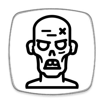 zombie - Square fridge magnet - white - Front